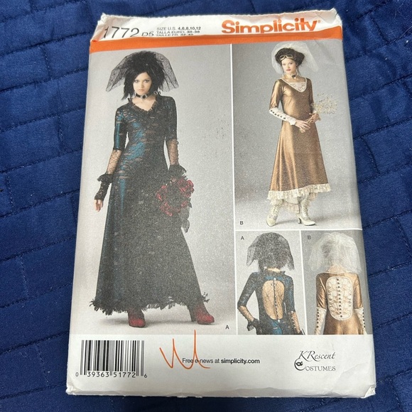 Simplicity 1772 - 4-6-8-10-12 Gothic Costume Pattern uncut - Picture 7 of 8